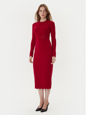 TWINSET TWINSET Úpletové šaty 252TP3040 Červená Slim Fit