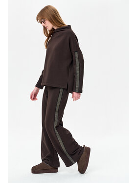 blue shadow blue shadow Spodnie damskie Disa Brązowy Regular Fit
