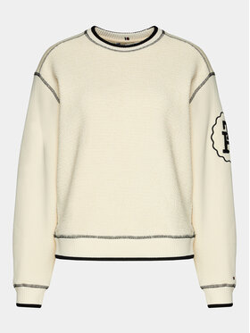 Tommy Hilfiger Tommy Hilfiger Majica dugih rukava Lrg Smd Texture C-Nk Sweatshirt WW0WW40575 Écru Regular Fit
