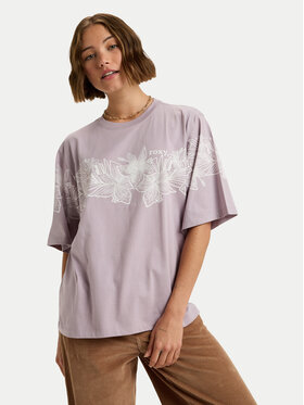 Roxy Roxy Tričko Hangloose Placed ERJZT06019 Fialová Oversize