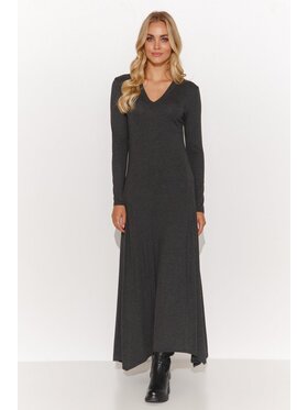 Makadamia Makadamia Sukienka codzienna M809 Szary Comfortable Fit