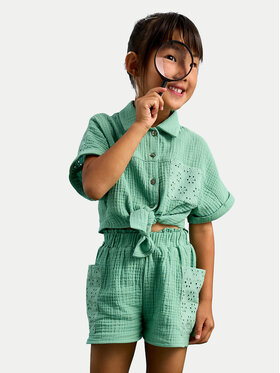 Mayoral Mayoral Completo camicia e pantaloncini 3210 Verde Regular Fit