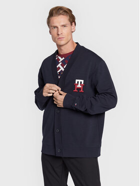 Tommy Hilfiger Tommy Hilfiger Cardigan Essential Monogram MW0MW28189 Blu scuro Loose Fit