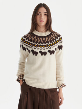 Hunter Hunter Пуловер Ashie HARW0074251 Бежов Regular Fit