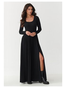 Makadamia Makadamia Sukienka codzienna M896 Czarny Flared Fit
