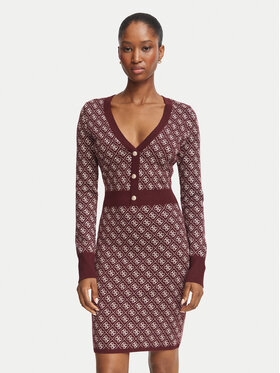 Guess Guess Strickkleid W6BK23 Z1422 Dunkelrot Slim Fit