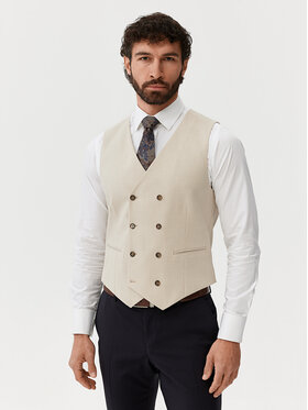 Evenemen Evenemen Kamizelka garniturowa Boston Beżowy Slim Fit