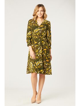 QUIOSQUE QUIOSQUE Sukienka codzienna LIŚĆ DRESS Zielony Regular Fit