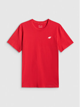 4F 4F T-Shirt BASIC+ Czerwony Regular Fit