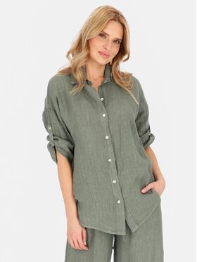 Perso Perso Bluzka CHLE255445F Khaki Regular Fit
