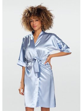 DKaren Lingerie DKaren Lingerie Szlafrok 100 Błękitny Tailored Fit