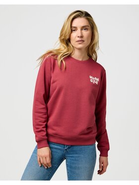Wrangler Wrangler Bluzka REGULAR SWEAT Czerwony Regular Fit