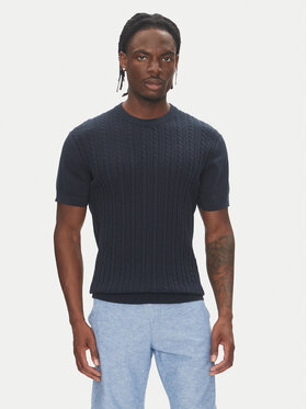 Lindbergh Lindbergh T-shirt 30-804115 Tamnoplava Slim Fit
