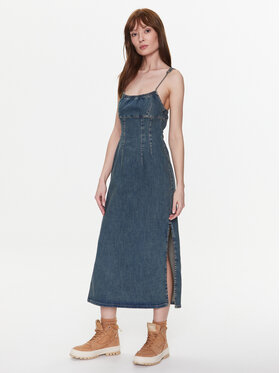 BDG Urban Outfitters BDG Urban Outfitters Jeans obleka BDG REYNE DENIM MIDI 76476555 Mornarsko modra Slim Fit