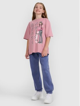4F 4F T-Shirt BLUE VACATION Różowy Oversize