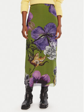 Desigual Desigual Макси пола Tulleflowers Lacroix 25WWFK03 Зелен Regular Fit