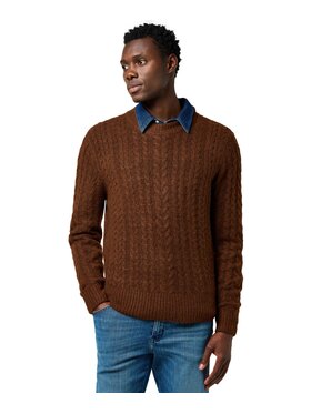 Wrangler Wrangler Sweter 112371665 Brązowy Regular Fit
