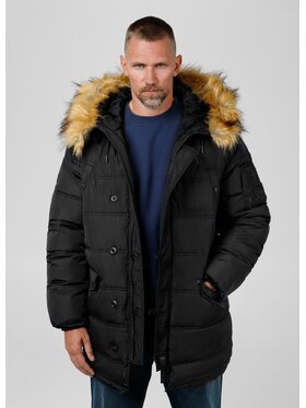 PITBULL PITBULL Kurtka zimowa Kurtka zimowa parka męska z kapturem Kingston 3XL Czarny Regular Fit