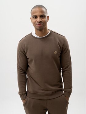 Jigga Wear Jigga Wear Bluza Bluza Bez Kaptura Męska Mocha Mousse Jigga Wear Simple Crown L Brązowy Regular Fit
