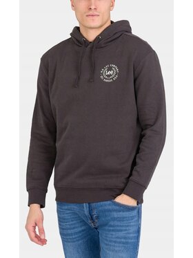 Lee Lee Bluza Logo Hoodie Czarny Hoodie Fit