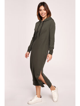 BeWear BeWear Úpletové šaty B197 Zelená Easy Fit