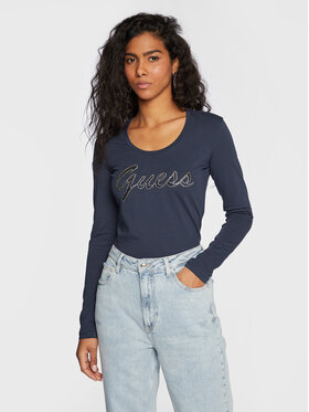 Guess Guess Blúz W3RI15 J1314 Sötétkék Slim Fit