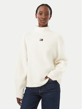Tommy Jeans Tommy Jeans Sweter Badge DW0DW23349 Biały Relaxed Fit