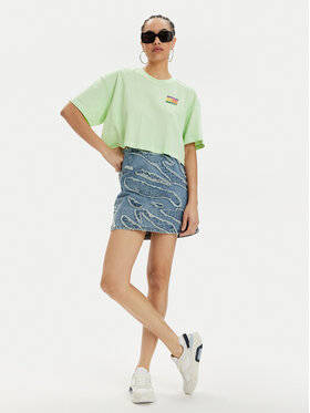 Tommy Jeans Majica Summer Flag DW0DW18141 Zelena Oversize