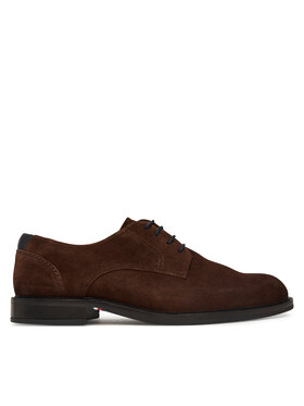 Tommy Hilfiger Tommy Hilfiger Κλειστά παπούτσια Corporate Dressy Suede Shoe FM0FM05969 Σκούρο καφέ