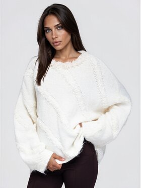 Ombre Ombre Svetr OW-SW-E0074 Béžová Oversize