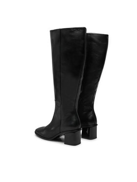 Calvin Klein Zimski škornji Heel Knee Boot 50 W/Ml Lth HW0HW02321 Črna