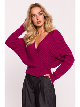 Made of Emotion Made of Emotion Sweter M809 Różowy Active Fit