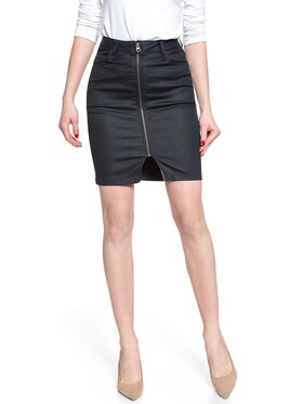 Lee Lee Spódnica mini HIGH WAIST ZIP SKIRT Czarny Regular Fit