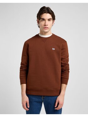 Lee Lee Bluza PATCH CREW SWS Brązowy Comfort Fit