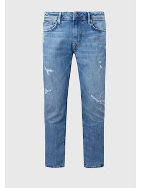 Pepe Jeans Pepe Jeans Kalhoty z materiálu PM206326WM82 000 Modrá Taper Fit