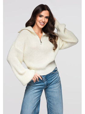 Ombre Ombre Sweter LW-SWSW-0118 Écru Regular Fit