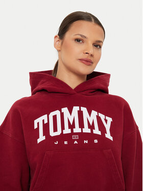 Tommy Jeans Jopa Varsity DW0DW19291 Rdeča Relaxed Fit