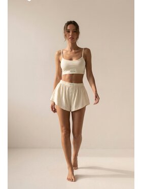 MissDenim MissDenim Szorty piżamowe Spodenki do spania Beżowy Flare Fit