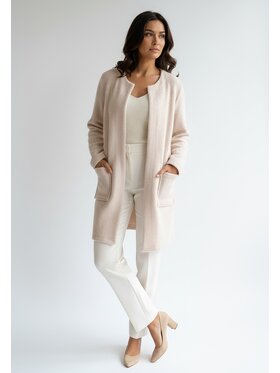 FIGL FIGL Kardigan M1252 Beżowy Regular Fit