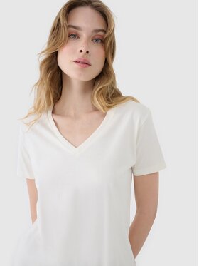 4F 4F T-Shirt 4FWSS25TTSHF1992-11S Biały Oversize