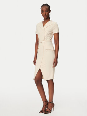 Rinascimento Rinascimento Kokteilinė suknelė CFC0127893003 Smėlio Slim Fit