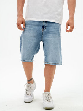 Jigga Wear Jigga Wear Szorty jeansowe Krótkie Spodenki Jeansowe Męskie Jasne Niebieski Jigga Wear Small Outline Crown L Niebieski Regular Fit