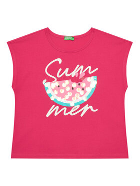 United Colors Of Benetton United Colors Of Benetton T-shirt 3I1XC10P0 Ružičasta Regular Fit