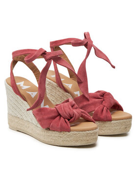 Manebi Espadrile Hamptons Wedge Espadrilles With Knot W 1.5 WS Tamnocrvena