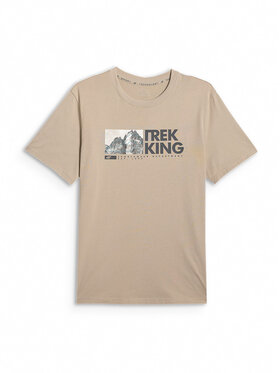 4F 4F T-Shirt TREKKING Beżowy Regular Fit