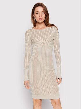 Guess Guess Φόρεμα υφασμάτινο Alexia W2YK51 Z30I2 Μπεζ Slim Fit