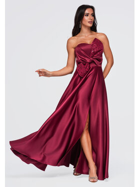 Ombre Ombre Sukienka wieczorowa LA-OM-DLR470 Bordowy Regular Fit