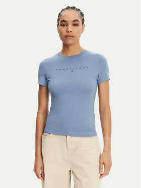Tommy Jeans Tommy Jeans T-Shirt Tonal Linear DW0DW20315 Niebieski Slim Fit