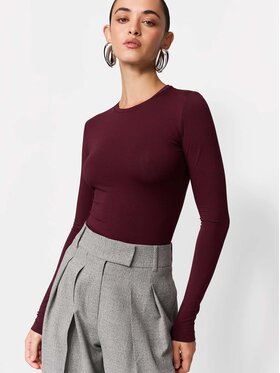 La Mania La Mania Longsleeve MALENE Bordeaux Basic Fit