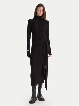 Patrizia Pepe Patrizia Pepe Плетена рокля 2A2958 J337 Черен Regular Fit